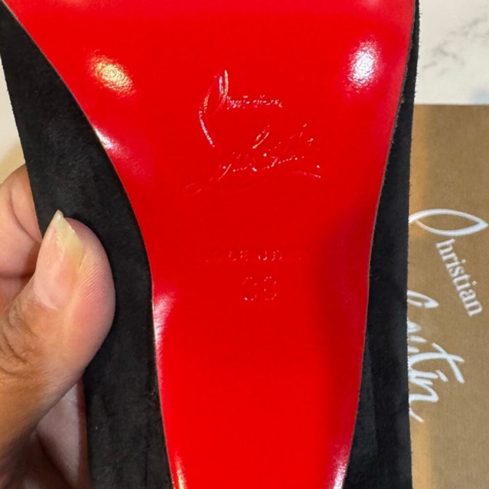 Christian Louboutin Alminette black suede 100MM pointed-toe pump size 38W2 - Picture 9 of 15